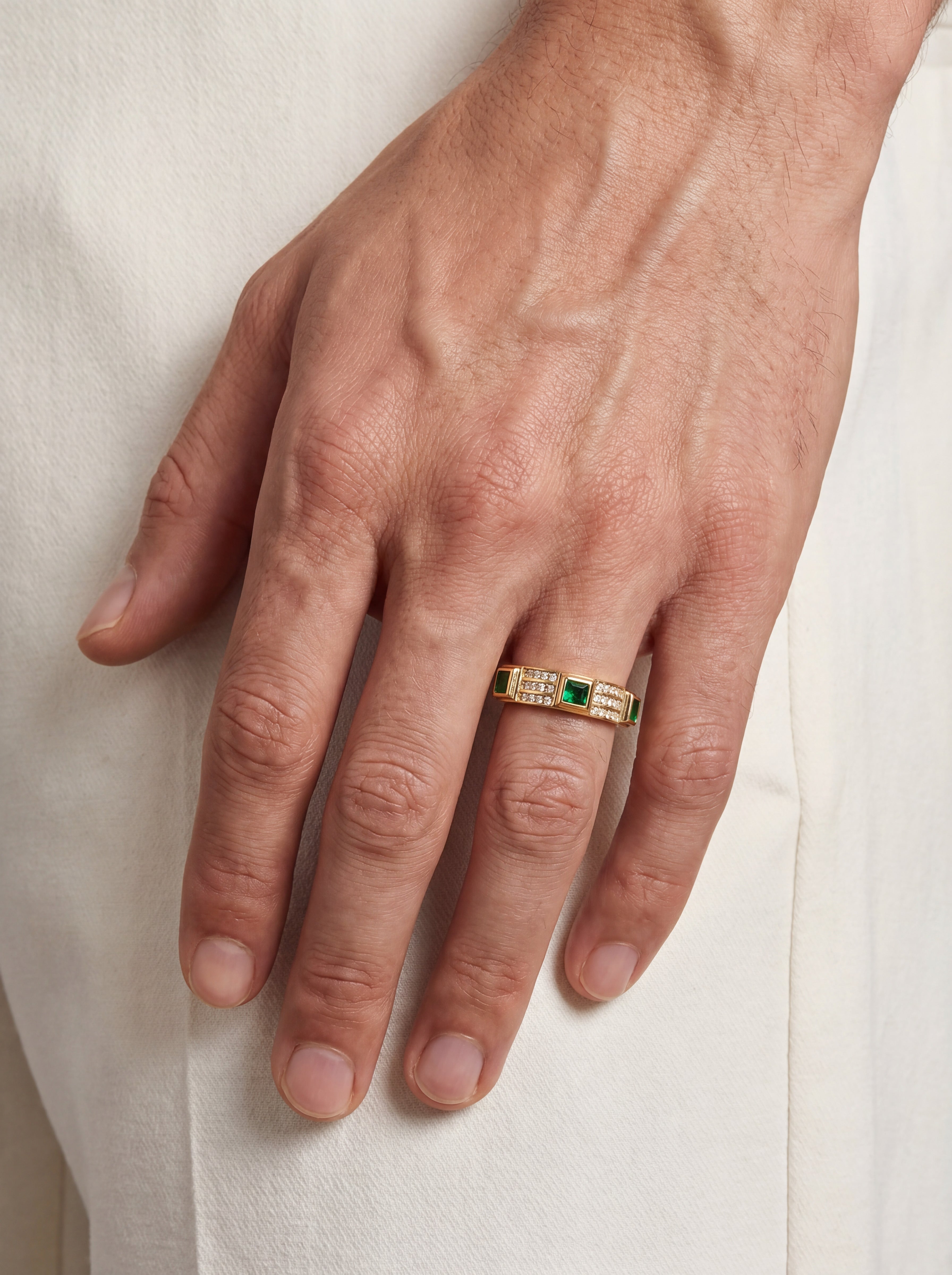 Tri Emerald Ring